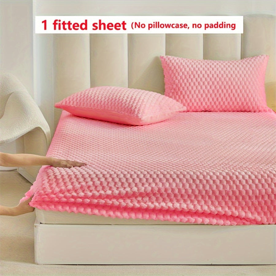 KGOODS Jacquard Velvet Fitted Sheet – Thick, Soft & Wrinkle-Resistant