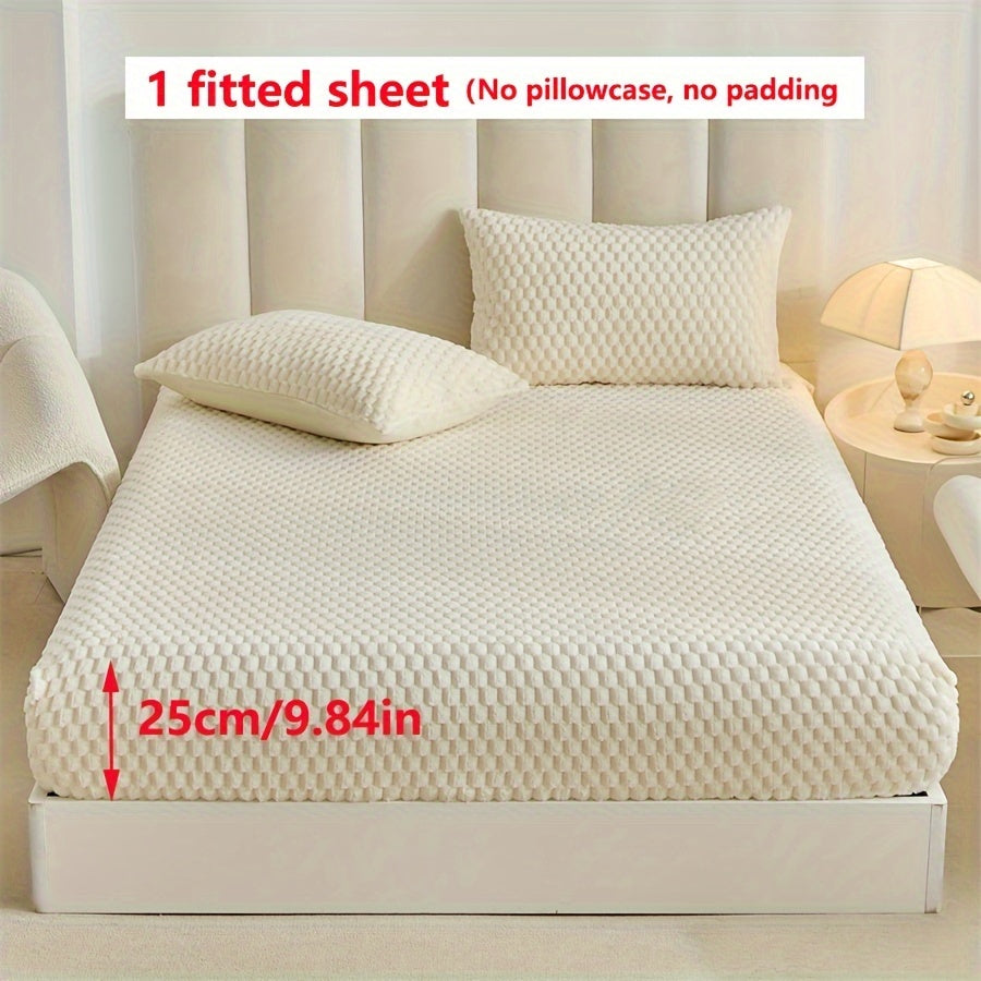 KGOODS Jacquard Velvet Fitted Sheet – Thick, Soft & Wrinkle-Resistant
