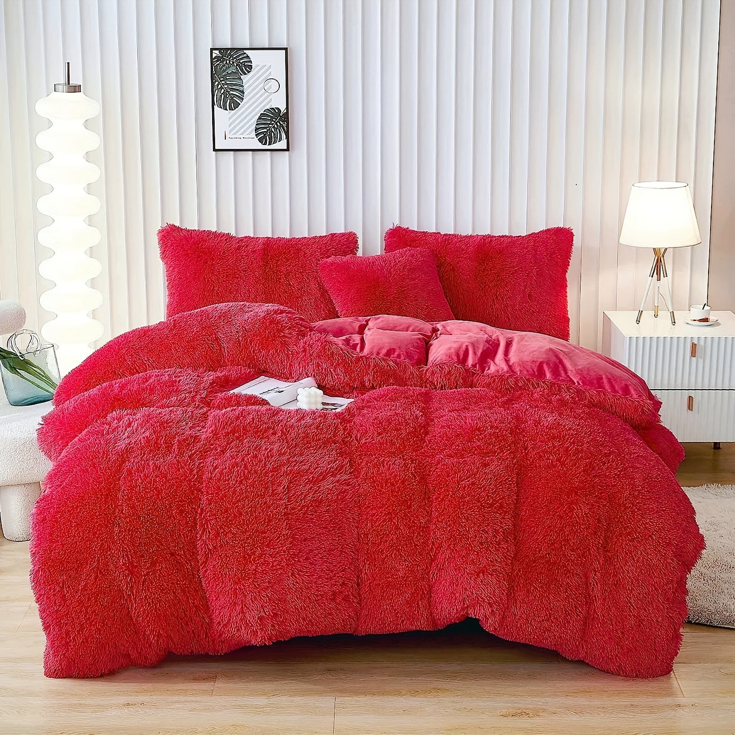 Multicolor Plush Cover Set – Soft Fluffy Bedding with Pillowcases
