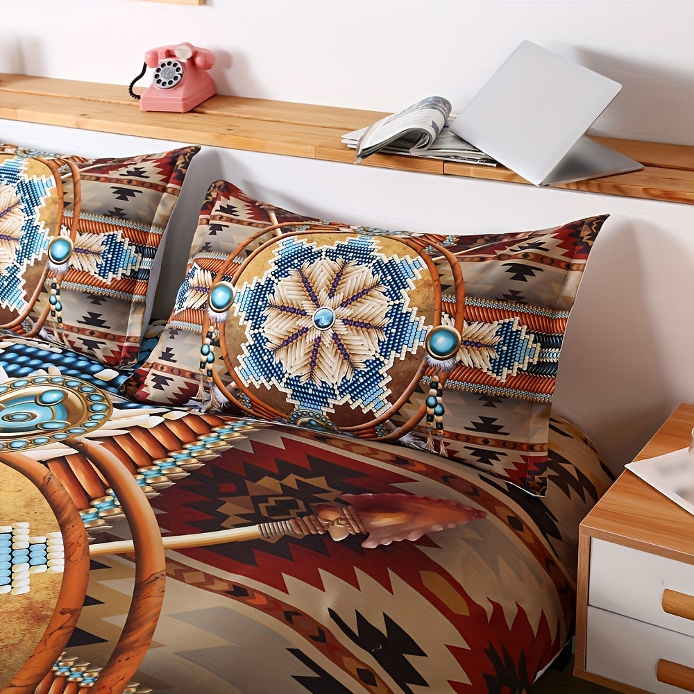 Western Bead Print Duvet Cover Set