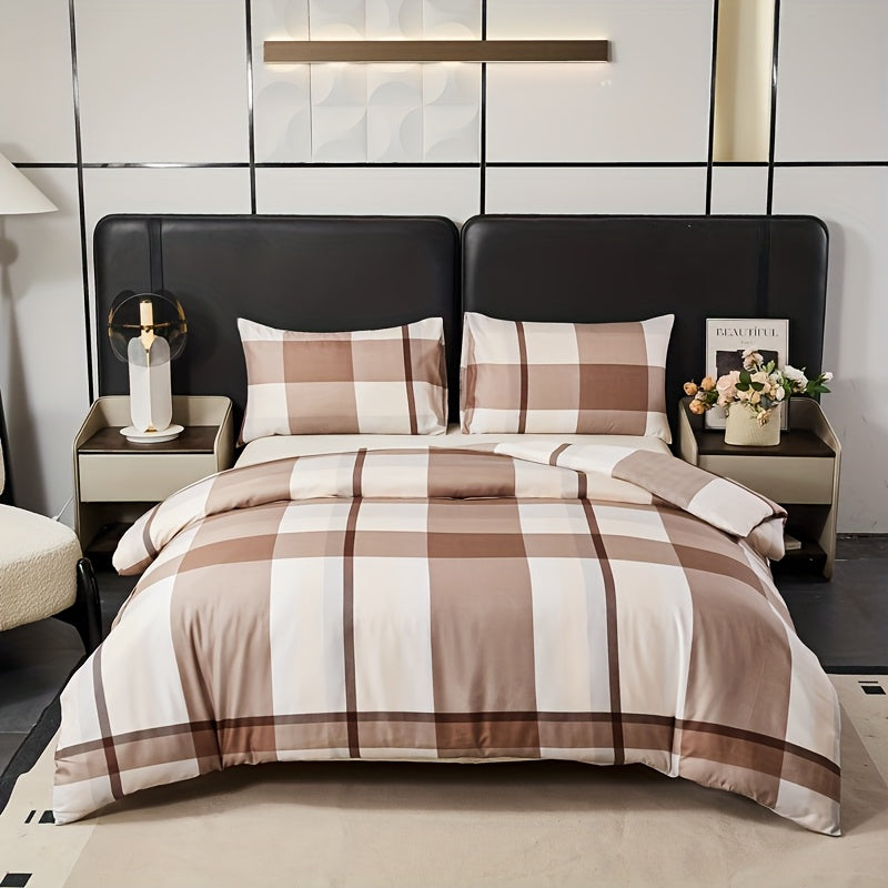 Cozy Sunset Gingham 3-Piece Duvet Cover Set