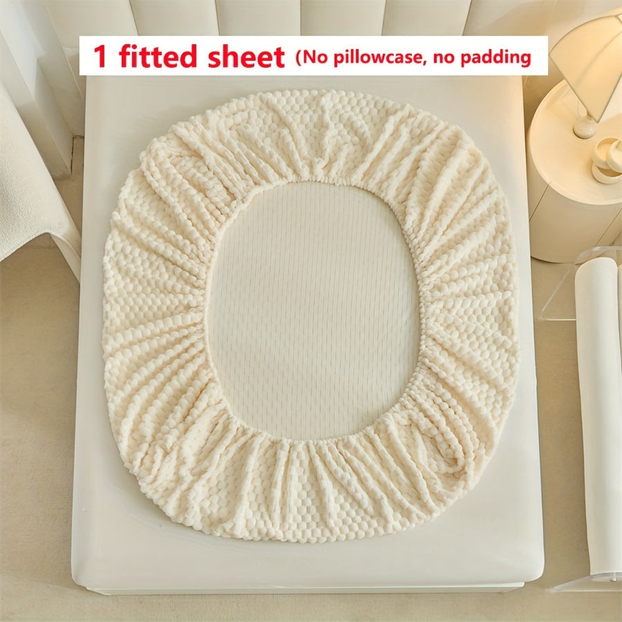 KGOODS Jacquard Velvet Fitted Sheet – Thick, Soft & Wrinkle-Resistant