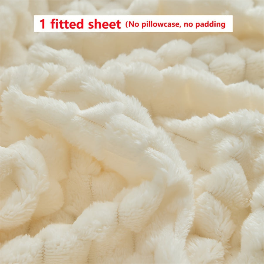 KGOODS Jacquard Velvet Fitted Sheet – Thick, Soft & Wrinkle-Resistant