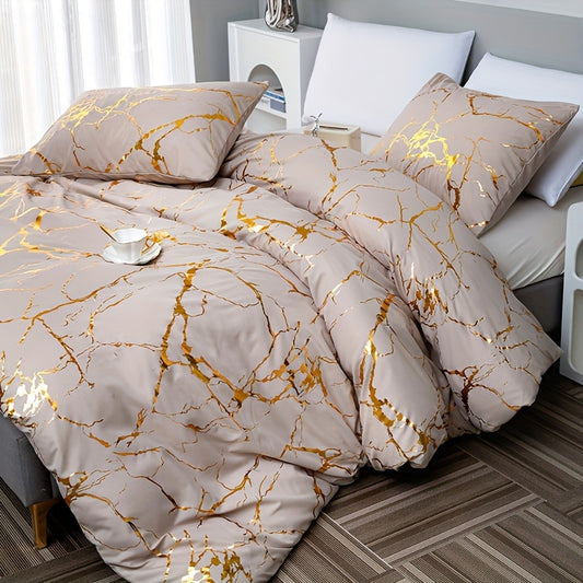 Luxury Gilded Vein 3-Piece Duvet Cover Set