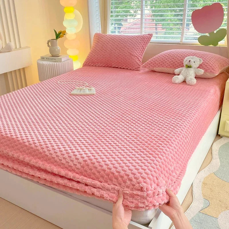 KGOODS Doudou Velvet Bed Skirt Protector – Soft, Thickened & Dustproof Cover