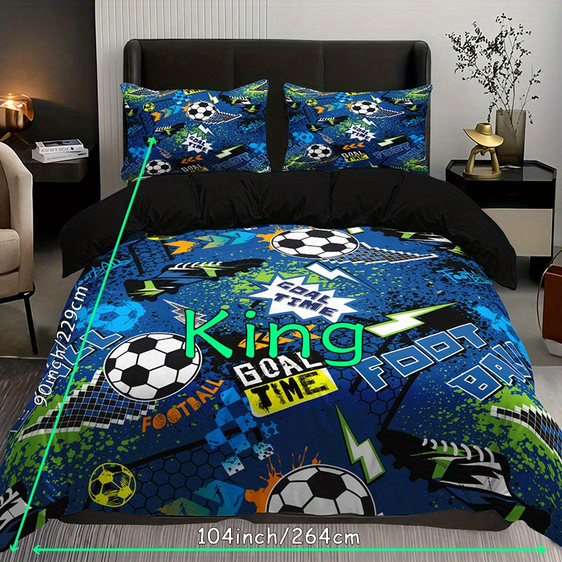 Energetic Goal Time 3-Piece Duvet Cover Set