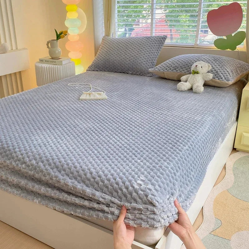 KGOODS Doudou Velvet Bed Skirt Protector – Soft, Thickened & Dustproof Cover