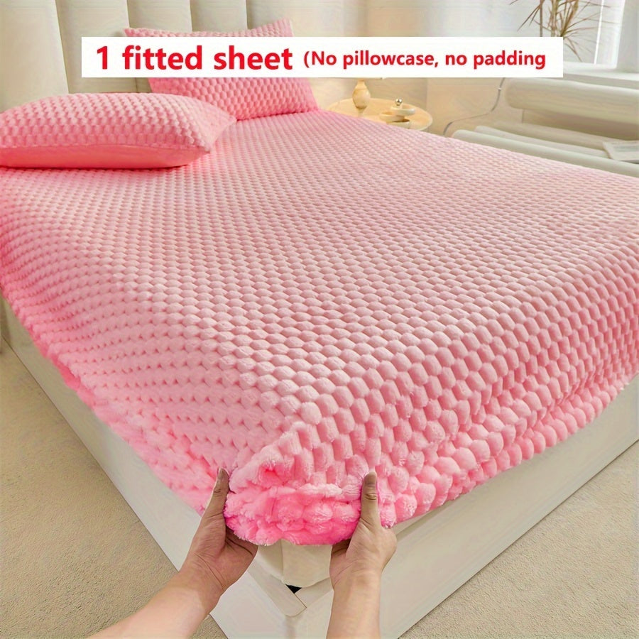 KGOODS Jacquard Velvet Fitted Sheet – Thick, Soft & Wrinkle-Resistant