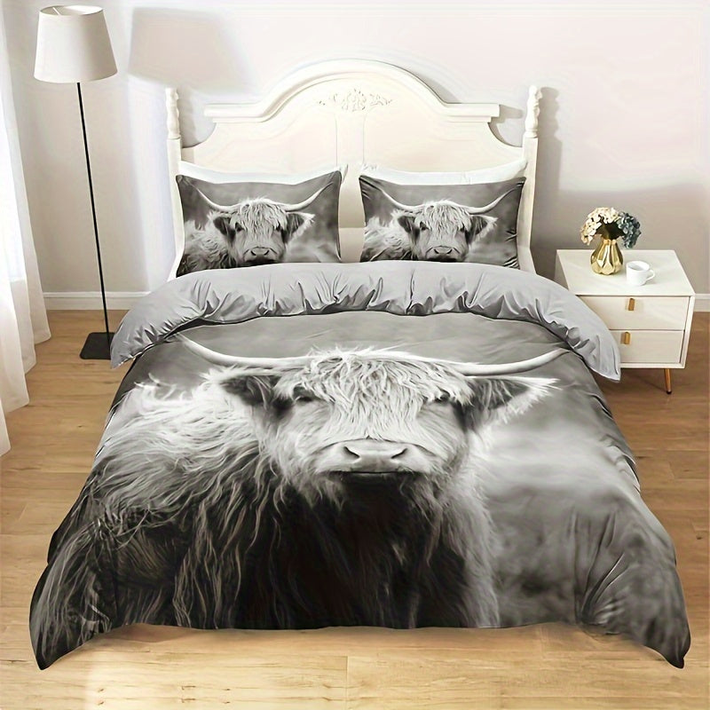 Modern Farmhouse Animal 3-Piece Duvet Cover Set