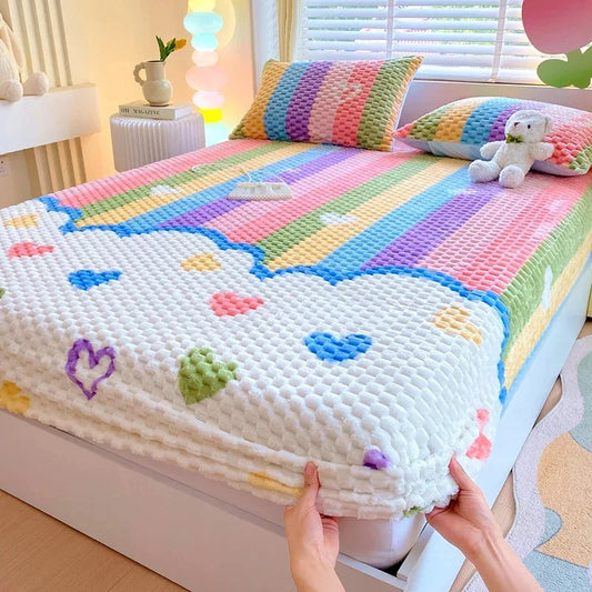 KGOODS Doudou Velvet Bed Skirt Protector – Soft, Thickened & Dustproof Cover