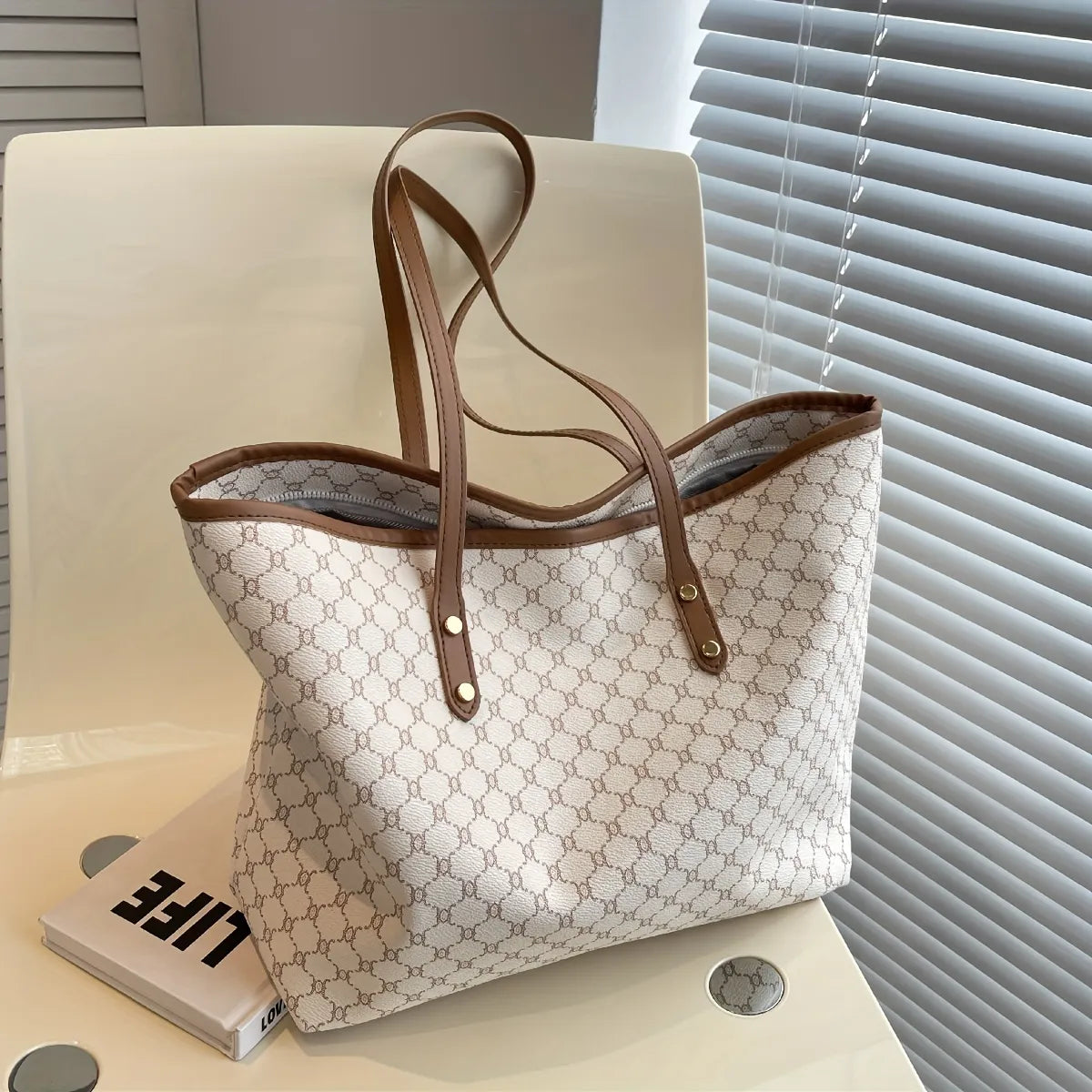 Minimalist Monogram All-Day Tote Bag for Women