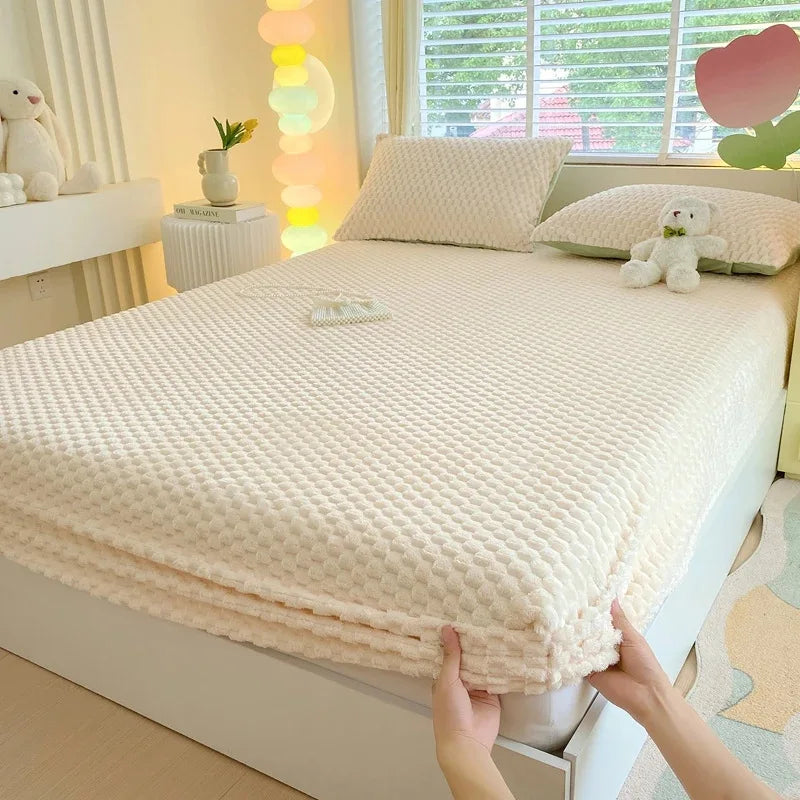 KGOODS Doudou Velvet Bed Skirt Protector – Soft, Thickened & Dustproof Cover