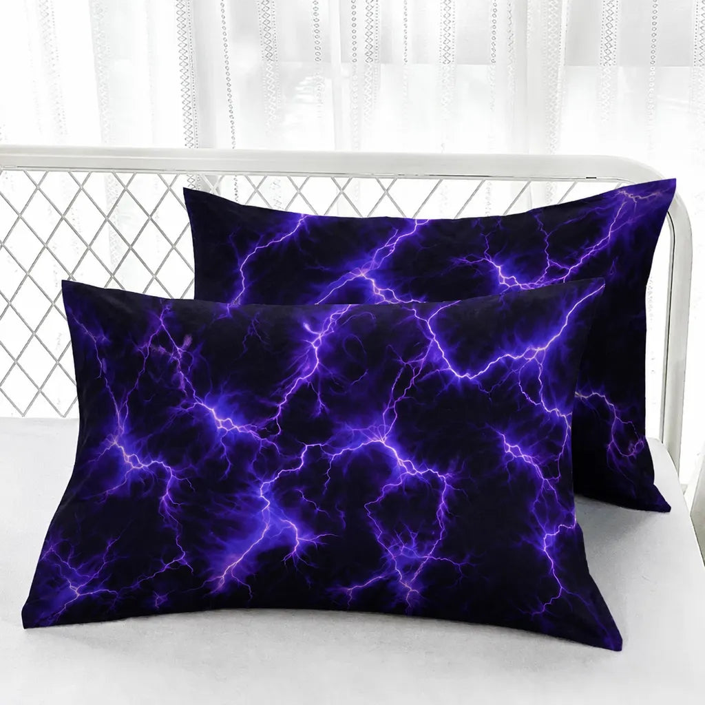 Purple Lightning Storm Pillowcase Set (2-Pack)