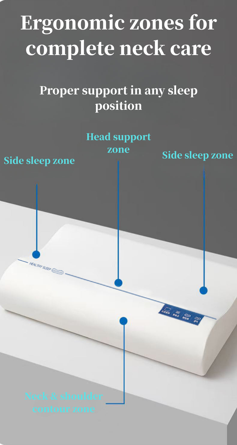 Ergonomic neck support pillow compared to traditional pillow to reduce stiffness
