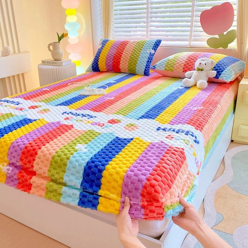KGOODS Doudou Velvet Bed Skirt Protector – Soft, Thickened & Dustproof Cover