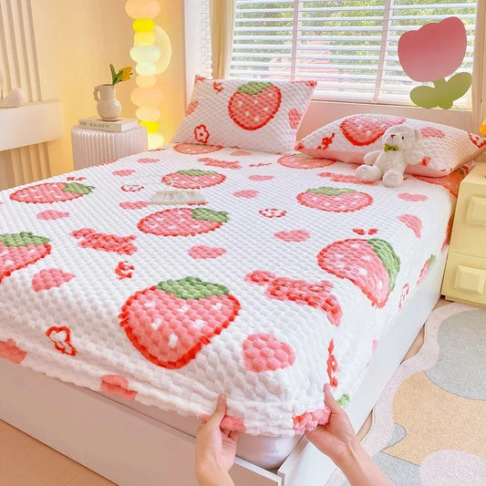 KGOODS Doudou Velvet Bed Skirt Protector – Soft, Thickened & Dustproof Cover