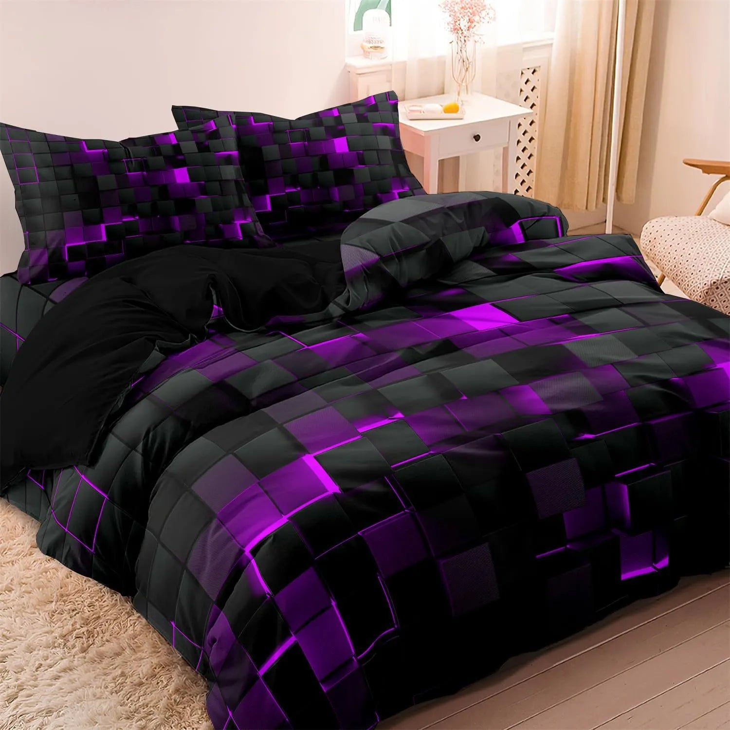 Velura 3D Gradient Cover Set in Cobalt Blue — cool tone bedding for modern rooms