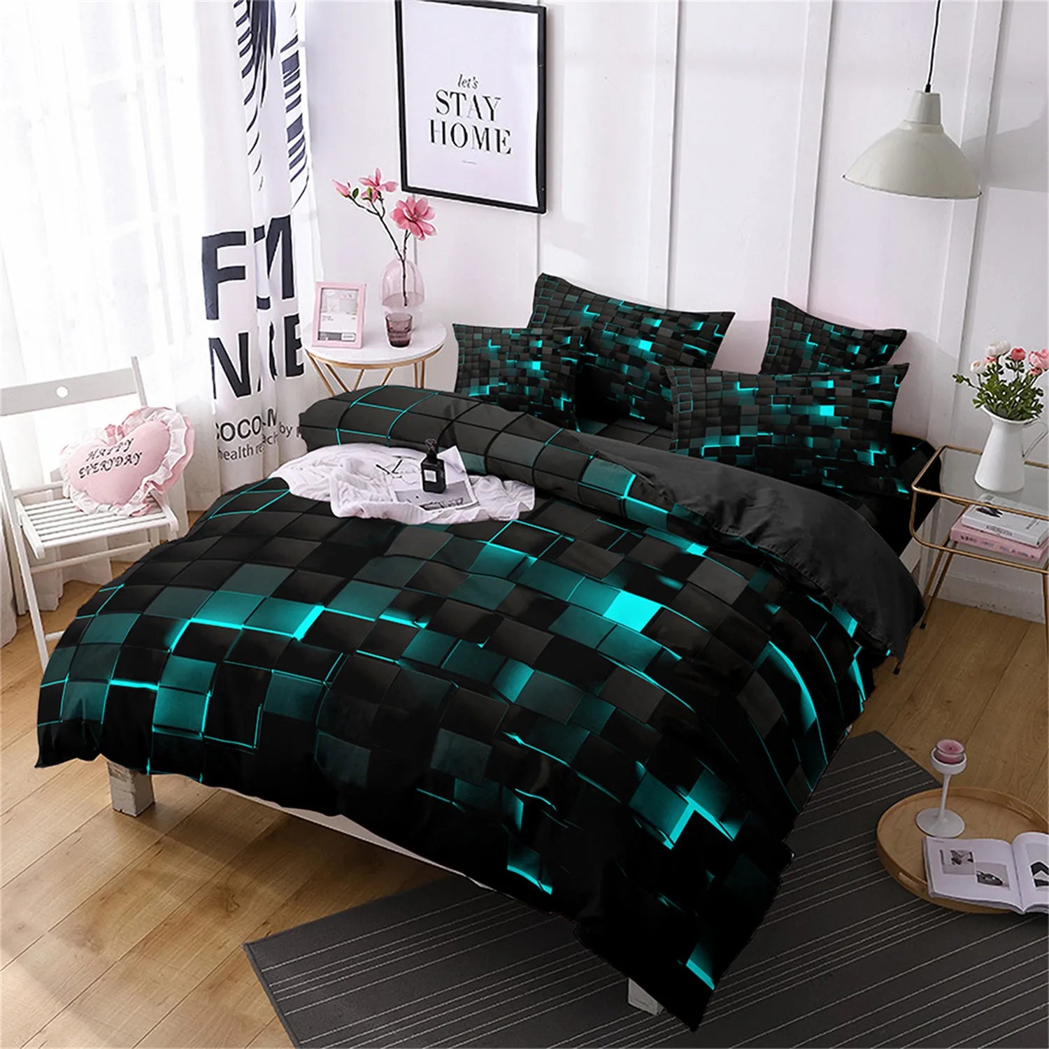 Lava Orange Velura 3D Cover Set with vivid gradient tones for bold room styling
