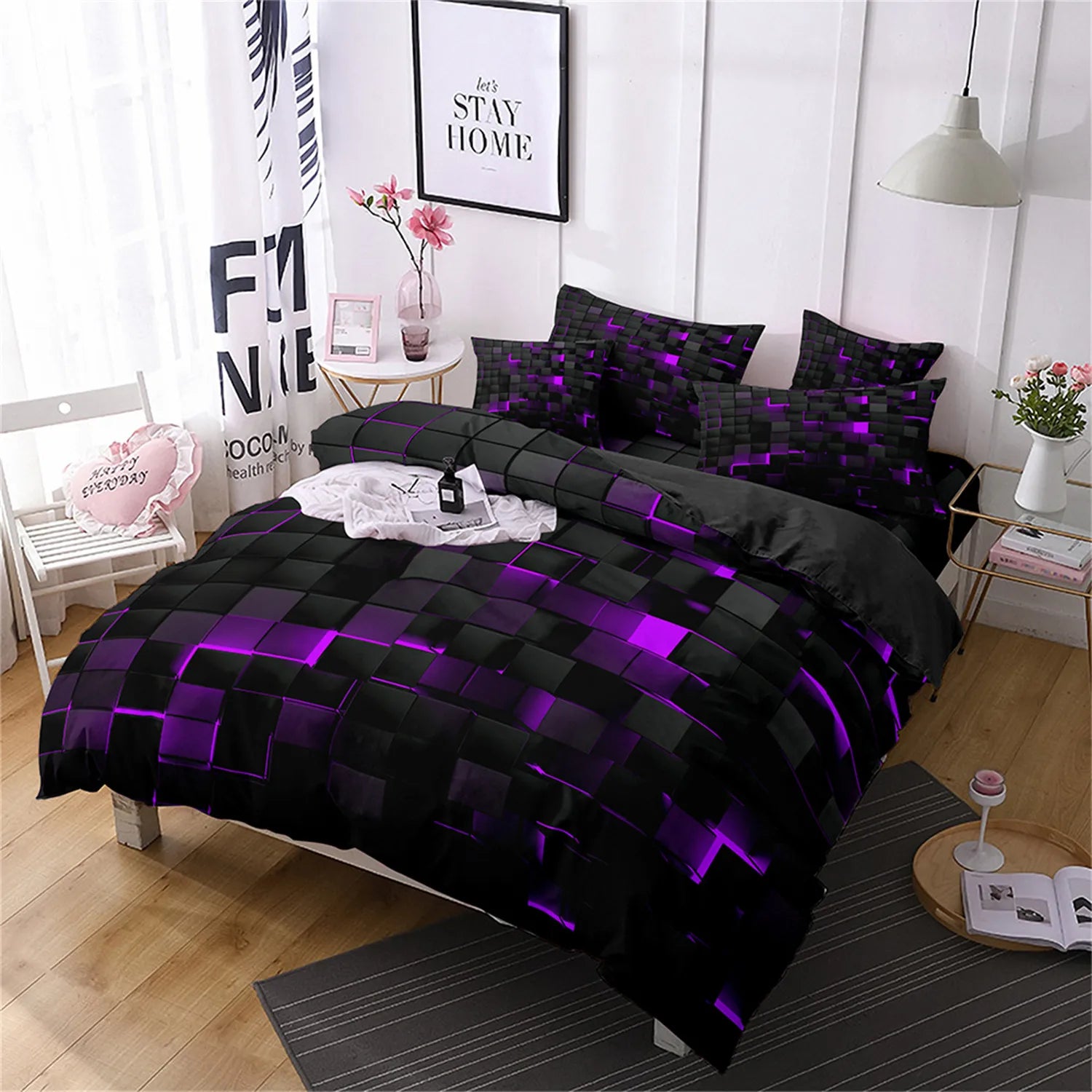 Velura 3D Gradient Cover Set in Amethyst Purple — elegant and calming bedroom style