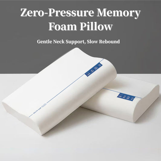 Zero Pressure Memory Foam Pillow ergonomic contour design for neck and shoulder support