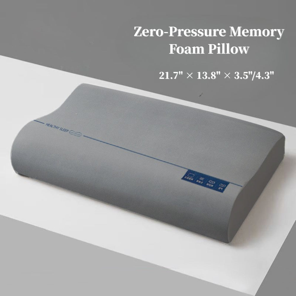 Certified eco-friendly zero pressure memory foam pillow made with safe and odor-free materials