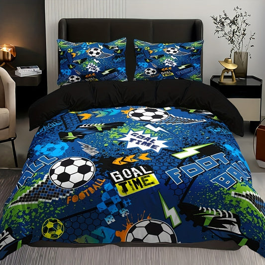 Energetic Goal Time 3-Piece Duvet Cover Set