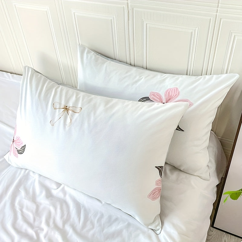 Elegant Satin Botanical 3-Piece Duvet Cover Set