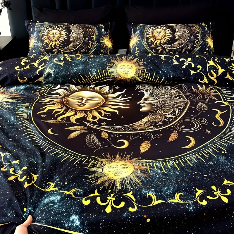 Sun Moon Celestial 3-Piece Duvet Cover Set