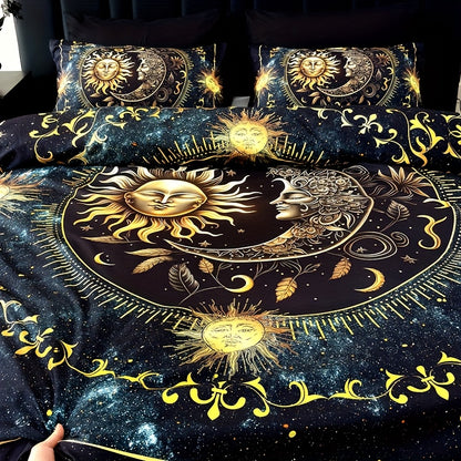 Sun Moon Celestial 3-Piece Duvet Cover Set