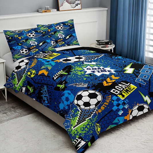 Energetic Goal Time 3-Piece Duvet Cover Set