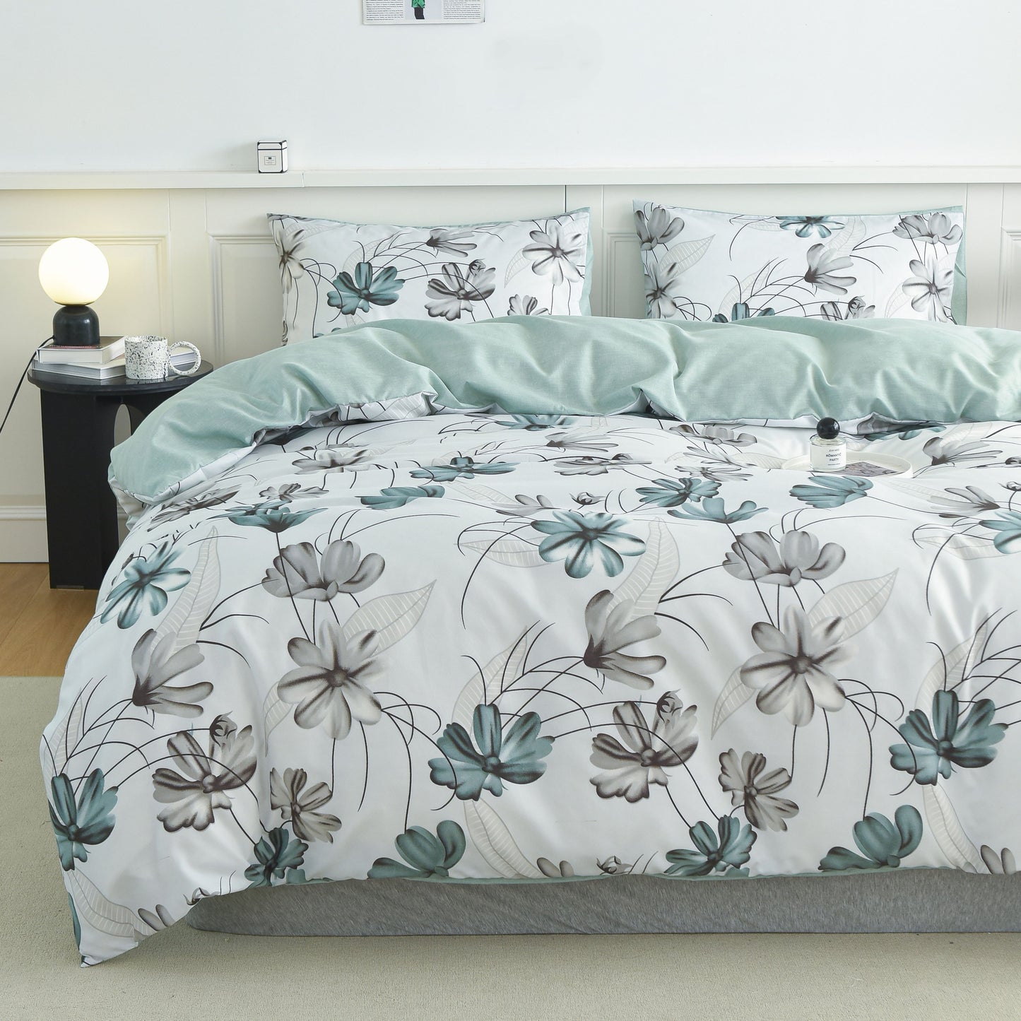 Modern Botanical Bloom 3-Piece Duvet Cover Set