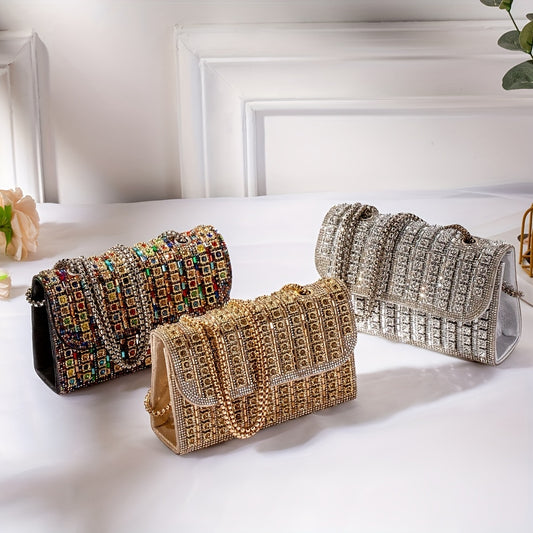GlamShine Dual-Sided Crystal Clutch