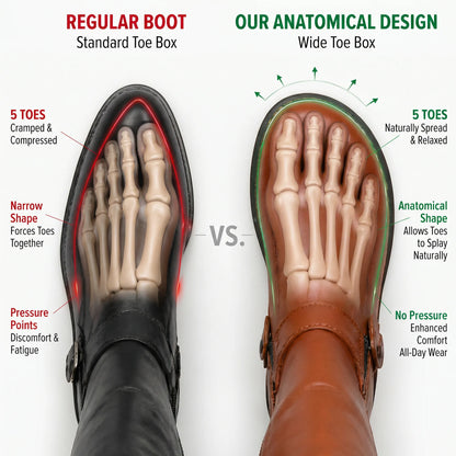12-Hour Foot Freedom: The Anatomical Wide-Toe Boot for Pain-Free Standing & Driving