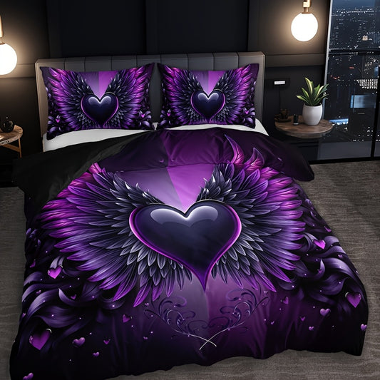 Gothic Angel Heart 3-Piece Duvet Cover Set