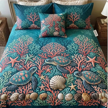 Underwater Botanical 3-Piece Duvet Cover Set