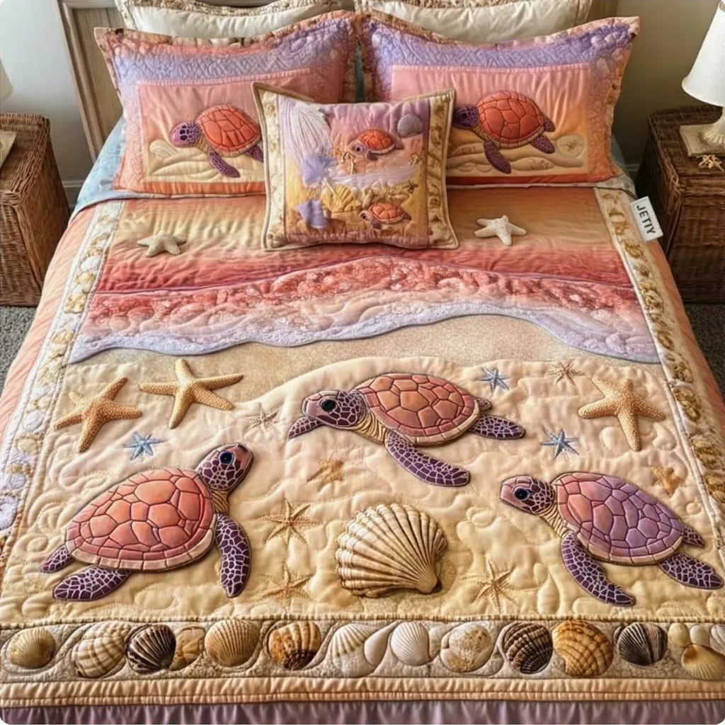 Coastal Coral Relief 3-Piece Duvet Cover Set