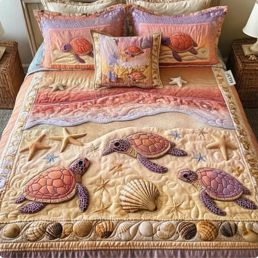 Coastal Coral Relief 3-Piece Duvet Cover Set