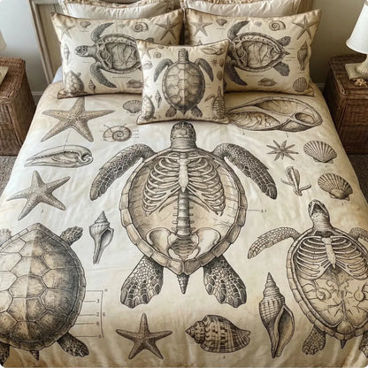 Antique Coastal Parchment 3-Piece Duvet Cover Set