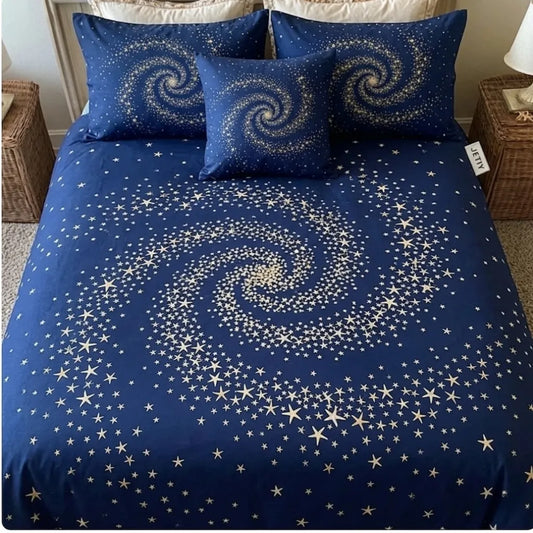 Dreamy Starlit Night Sky 3-Piece Duvet Cover Set