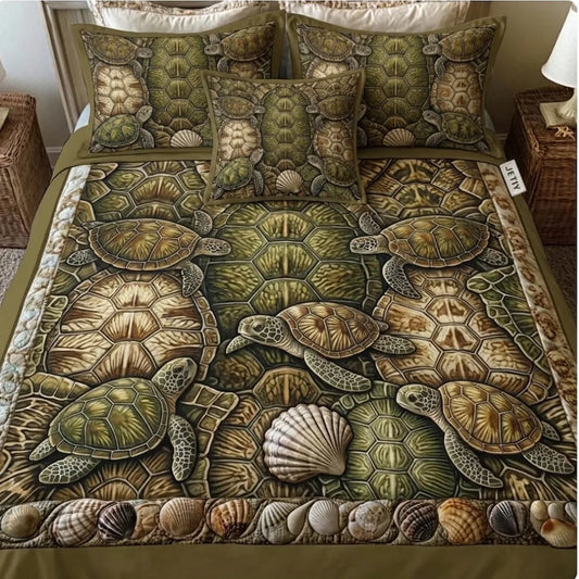 Deep Sea Explorer Turtle 3-Piece Duvet Cover Set