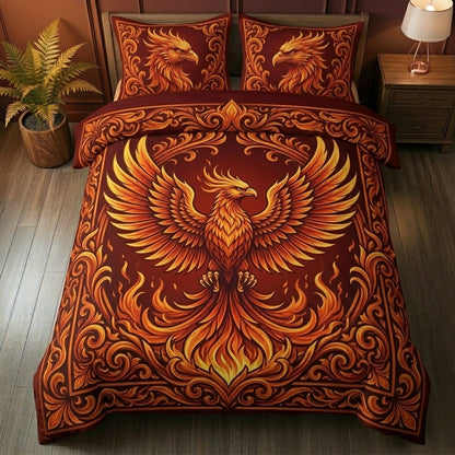 Blazing Phoenix Baroque 3-Piece Duvet Cover Set
