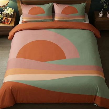 Boho Sun Landscape 3-Piece Duvet Cover Set