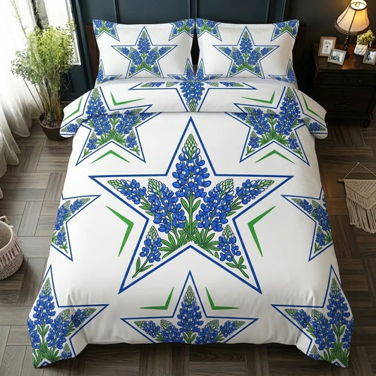 Texas Floral Geometric 3-Piece Duvet Cover Set