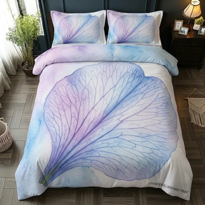 Watercolor Purple Petal 3-Piece Duvet Cover Set