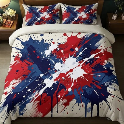 Abstract Paint Splatter 3-Piece Duvet Cover Set