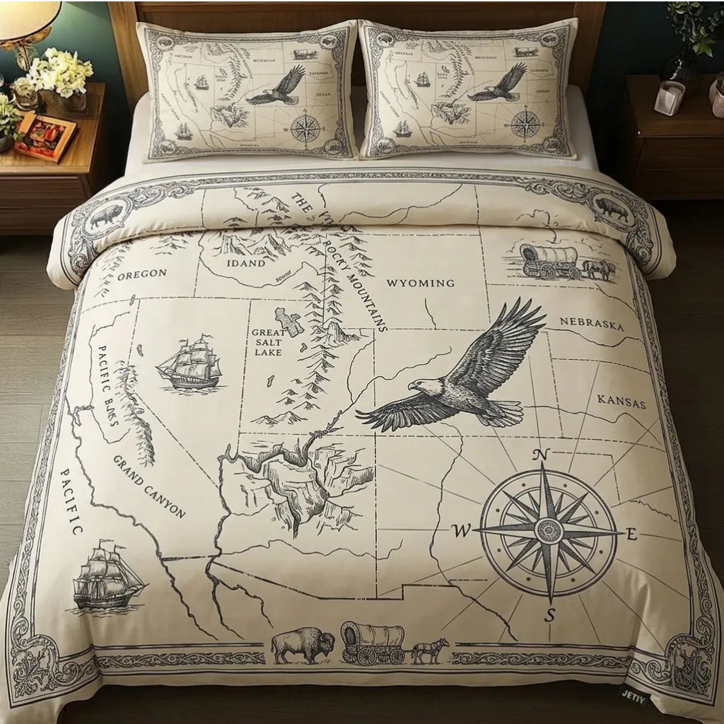 Explorer Adventure Theme 3-Piece Duvet Cover Set