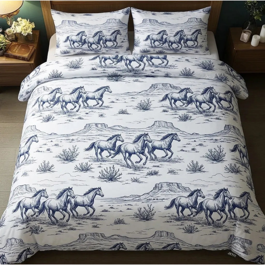 Western Wild Horse 3-Piece Duvet Cover Set