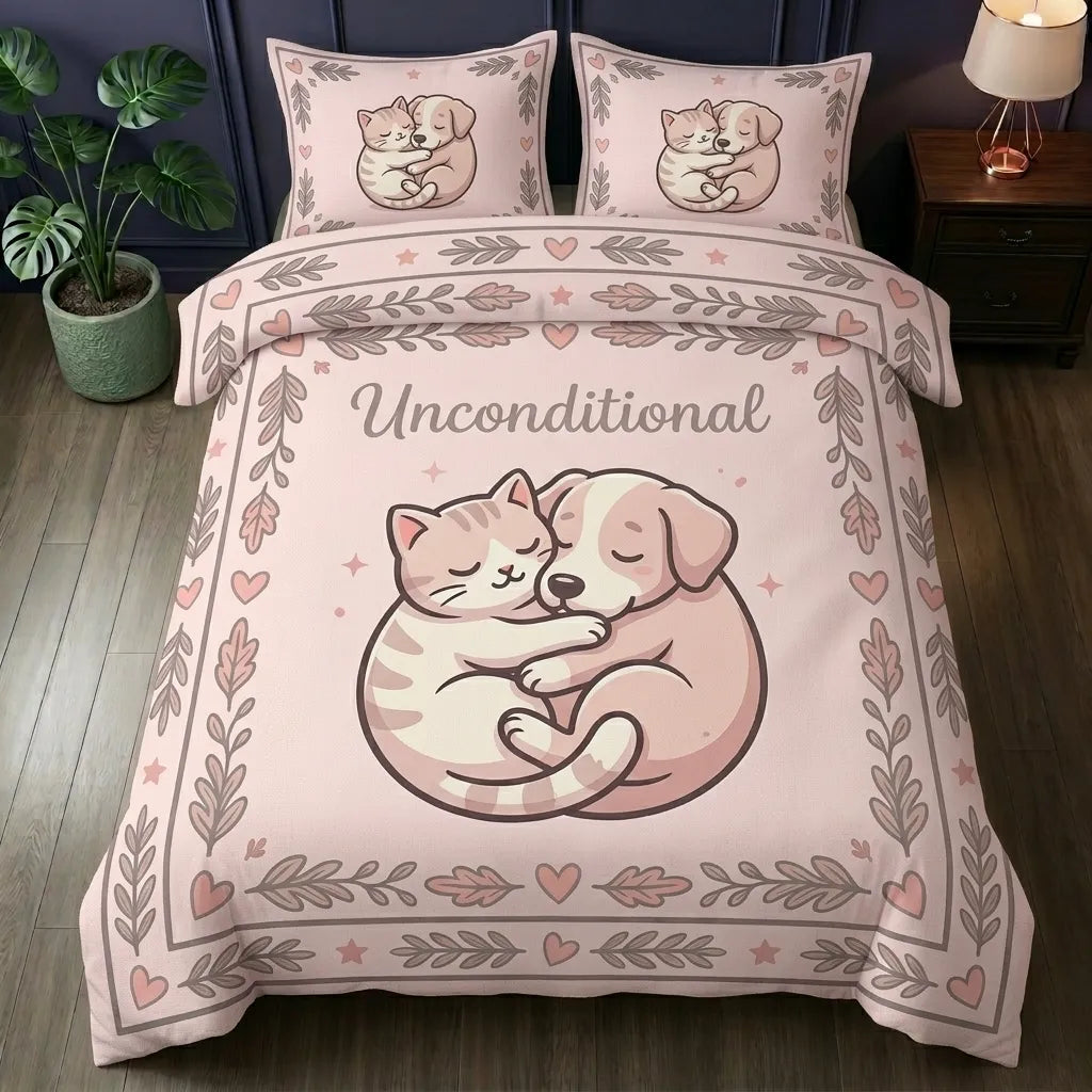 Heartwarming Loyal Bestie 3-Piece Duvet Cover Set