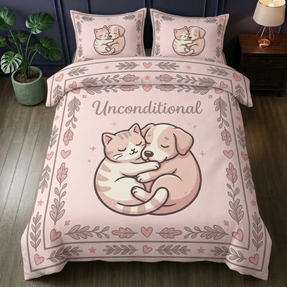 Heartwarming Loyal Bestie 3-Piece Duvet Cover Set