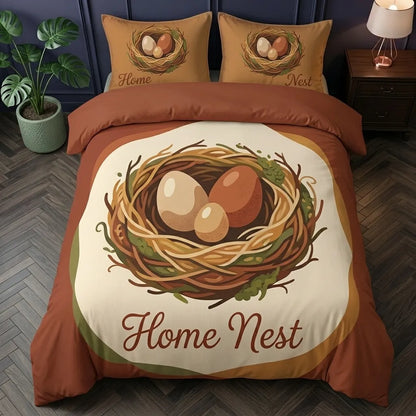 Rustic Bird Nest Sanctuary 3-Piece Duvet Cover Set